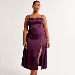 Abercrombie & Fitch Wine Colored Satin Dress
